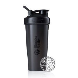 BlenderBottle Classic 28 oz Black Shaker Cup with Wide Mouth and Flip-Top Lid